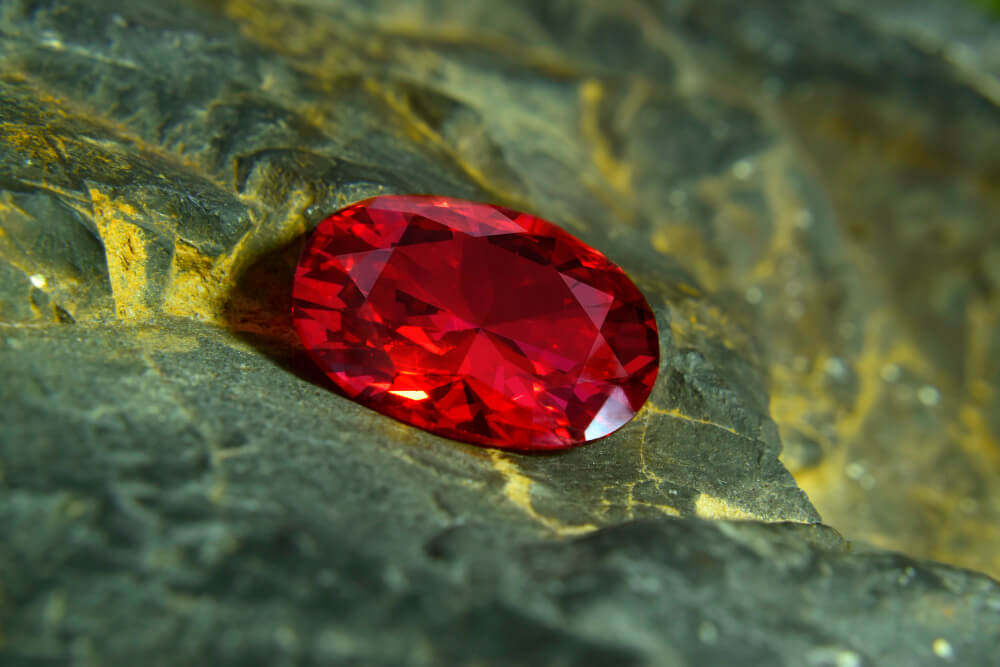 Bright red ruby gemstone from Pakistan.