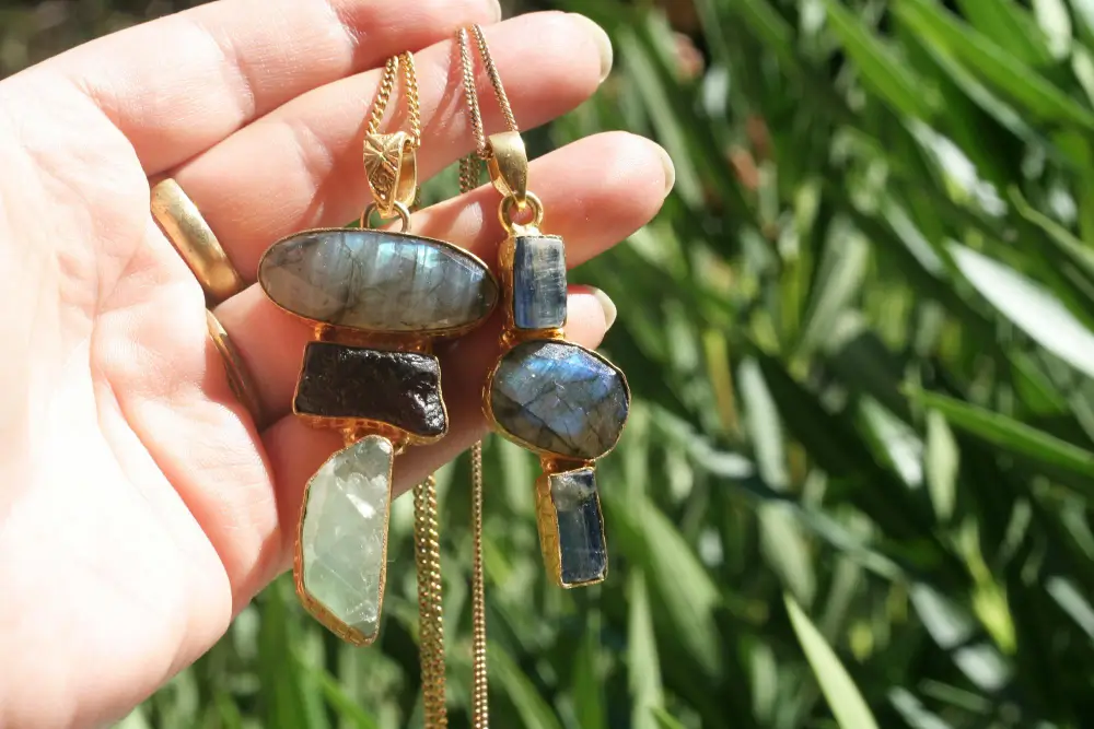 Labradorite gemstone set in elegant jewelry