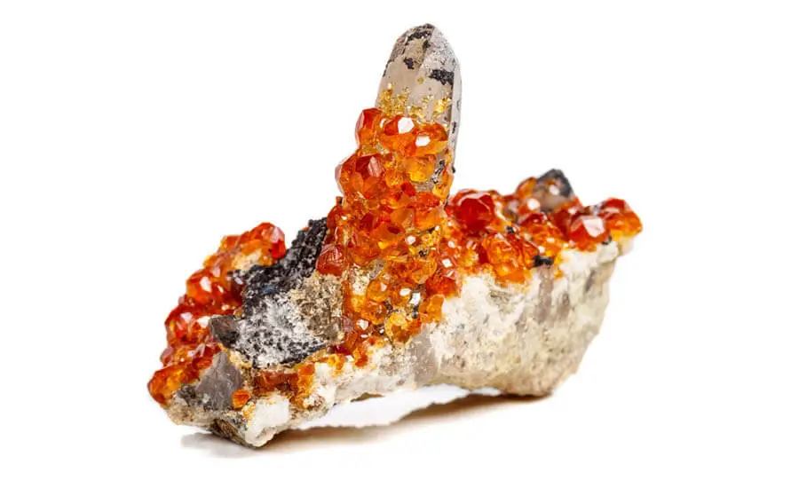 Raw Spessartine garnet specimen