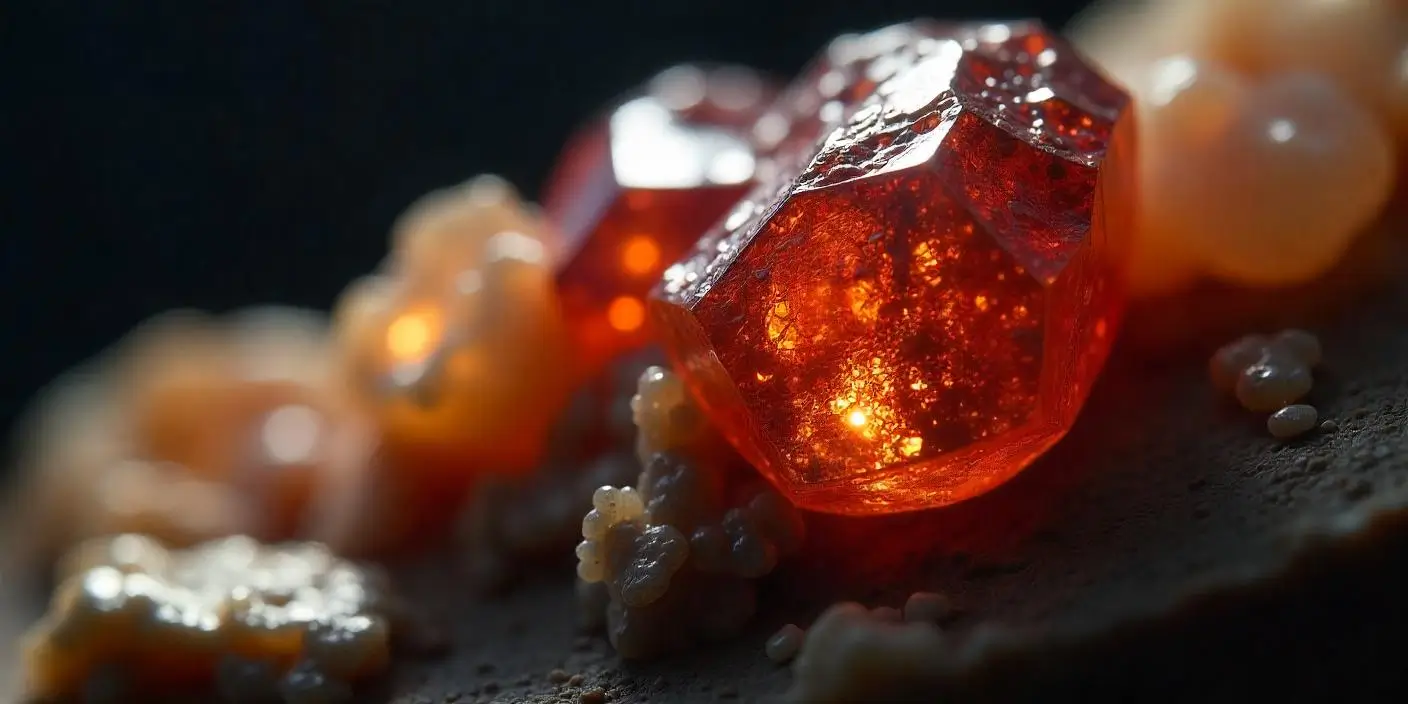 Raw specimen of Grossular Garnet with natural earthy hues.