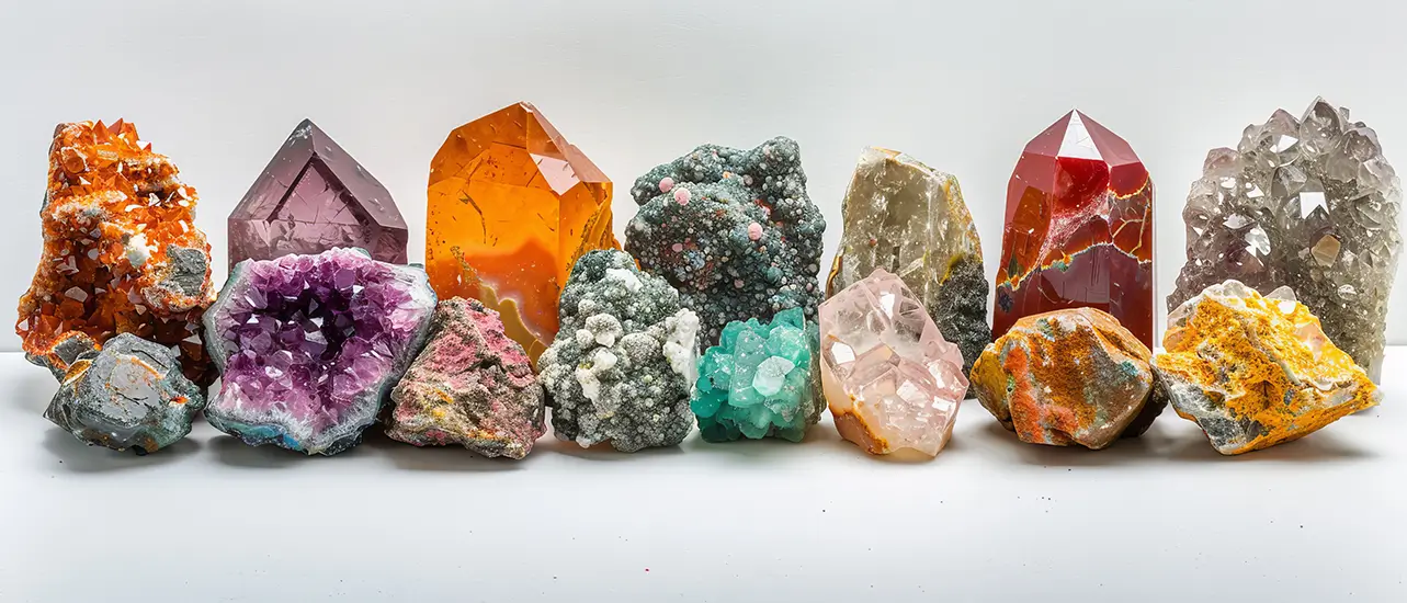 Collection of raw gemstones