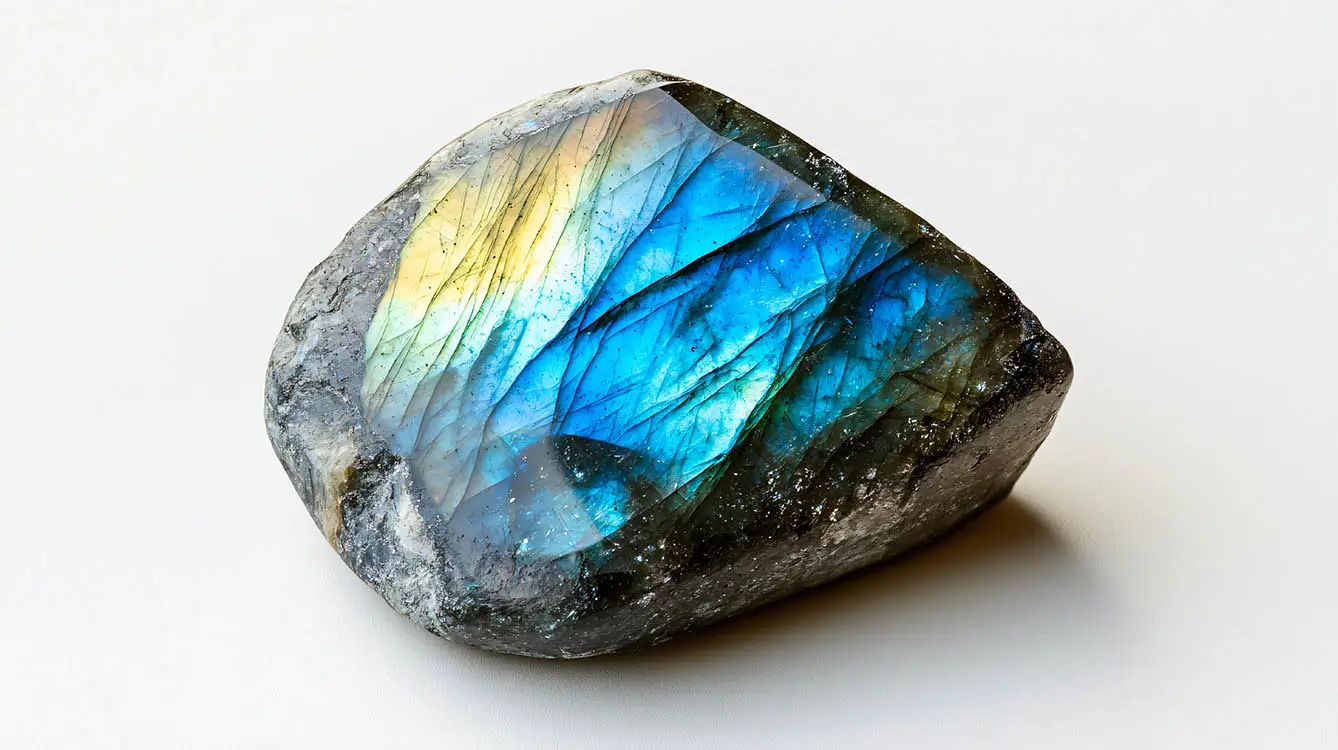 Raw Labradorite stone showcasing natural texture